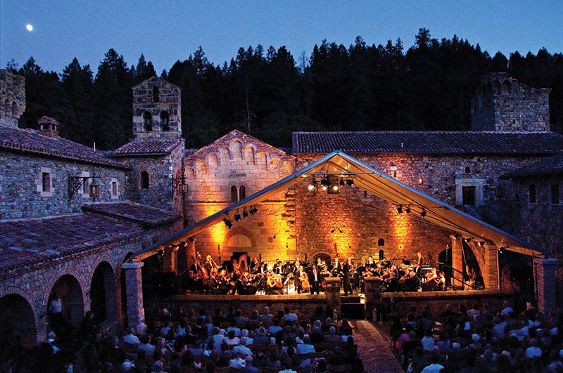 The world-famous Festival del Sole music festival at the Castello di Amorosa