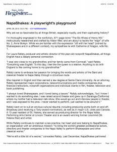 NapaShakes: A playwright’s playground